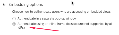 Tableau Online embedded analytics - authenticate using an iframe