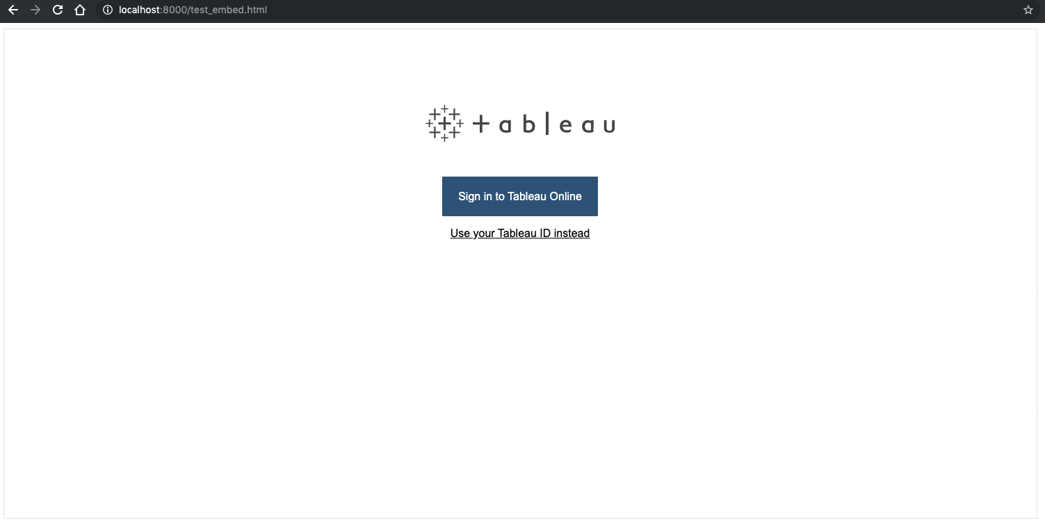 Embedded Analytics application - Tableau Online sign in using OneLogin (SAML)