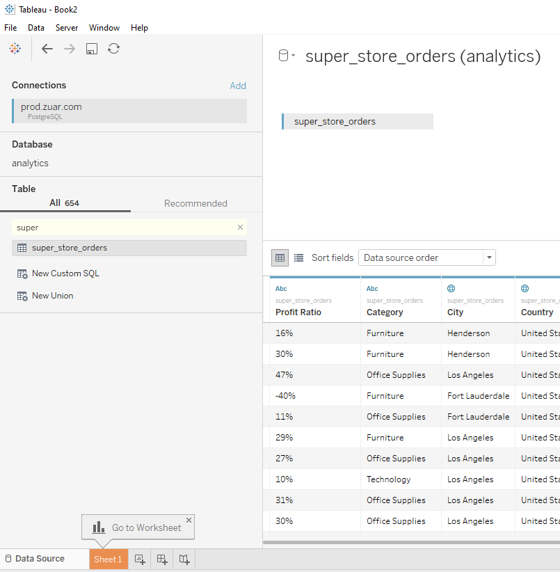 Connect to PostgreSQL for extracting data