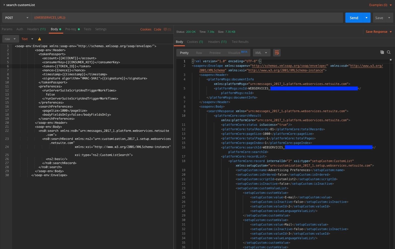 NetSuite SOAP request example