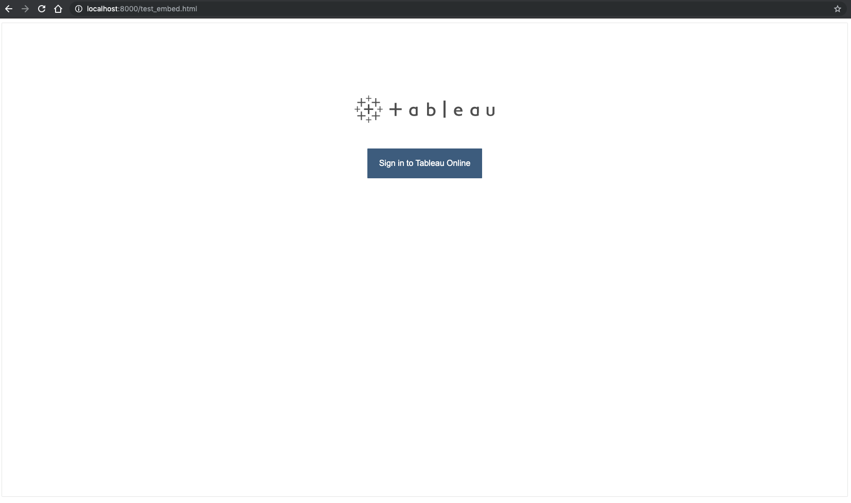 Embedded Analytics application - Tableau Online sign in using Okta (SAML)