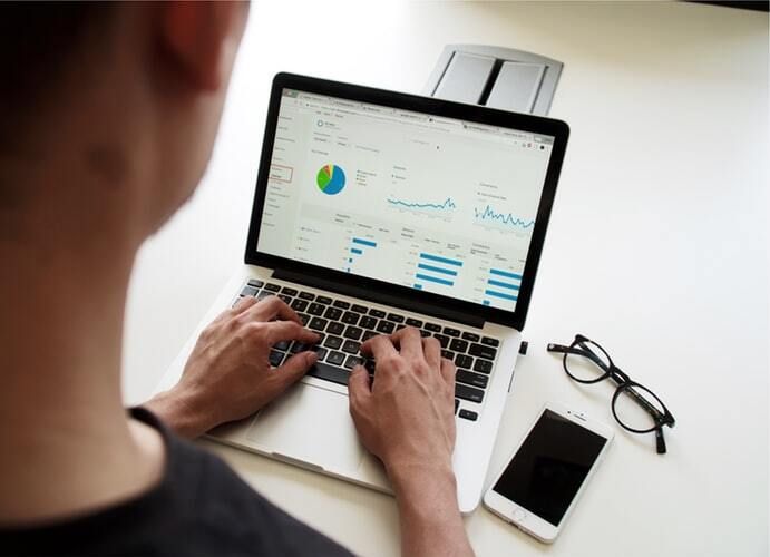 Data scientist working on a dashboard