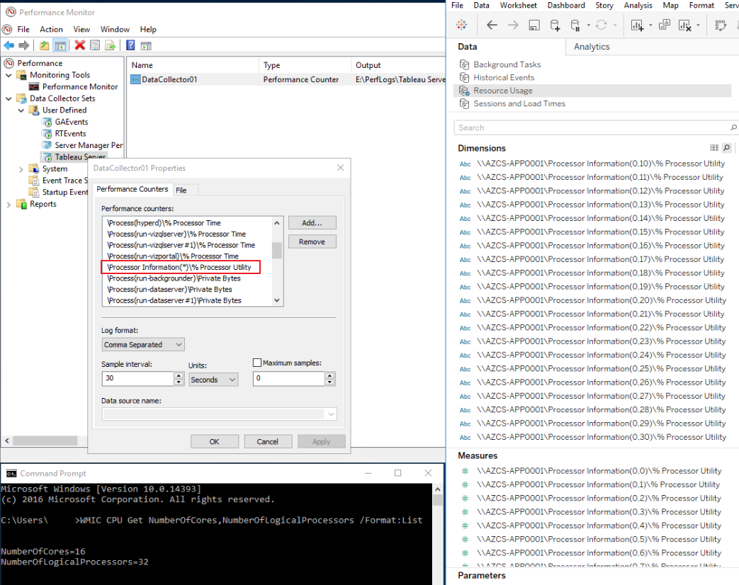 Windows performance monitor (PerfMon)