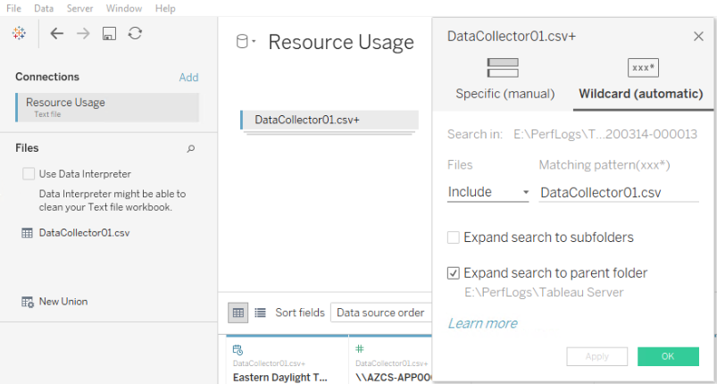 Tableau resource usage