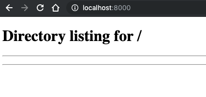 Python HTTP Server running and serving up files - browser view