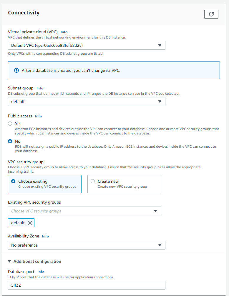 RDS connectivity options