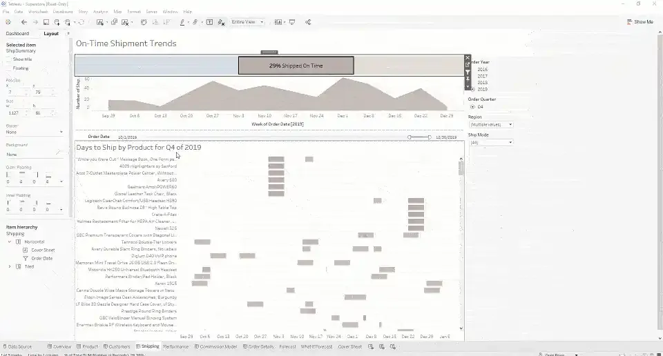 fine tuning the placement so that the Tableau filter bar goes completely off screen when cover sheet collapses