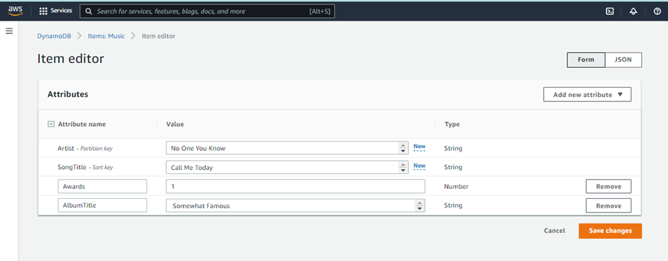 Update an Item in Amazon DynamoDB