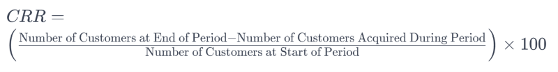 Customer retention rate formula