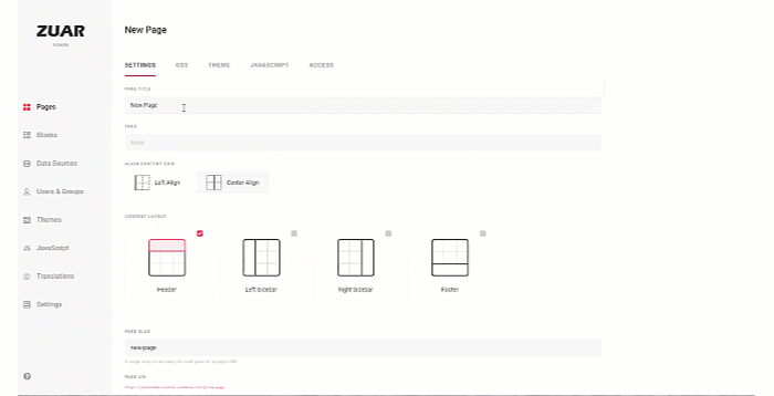 Zuar BI platform GIF showing embedded tools and no code AI vibecoding blocks in a secure governed framework