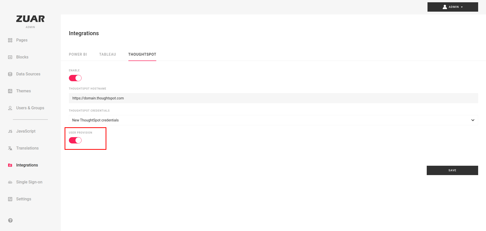 Thoughtspot Integration
