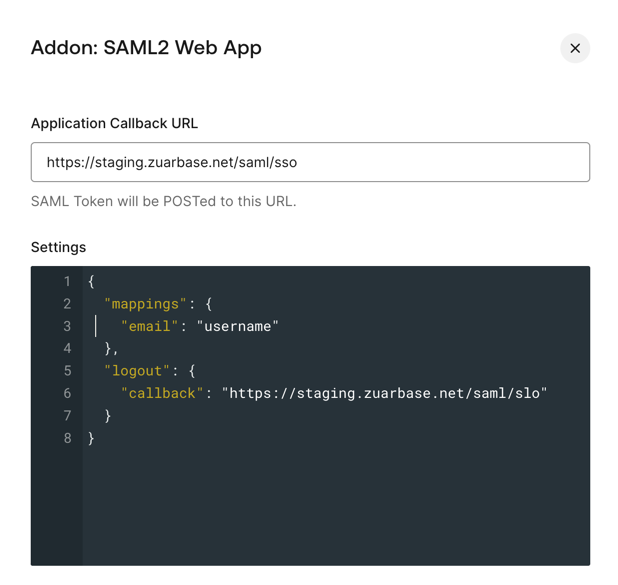 Auth0 SAML Setup