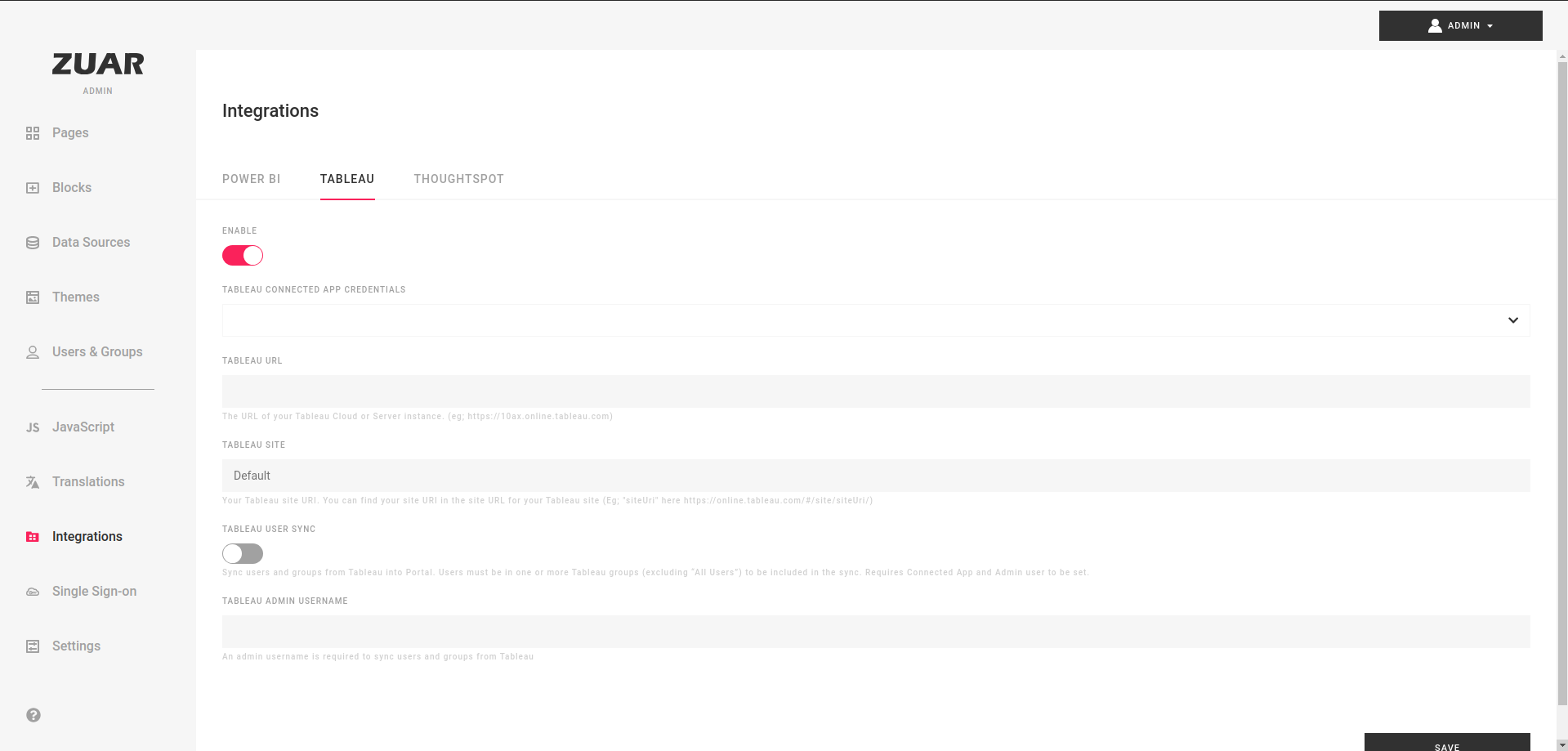 Tableau Integration