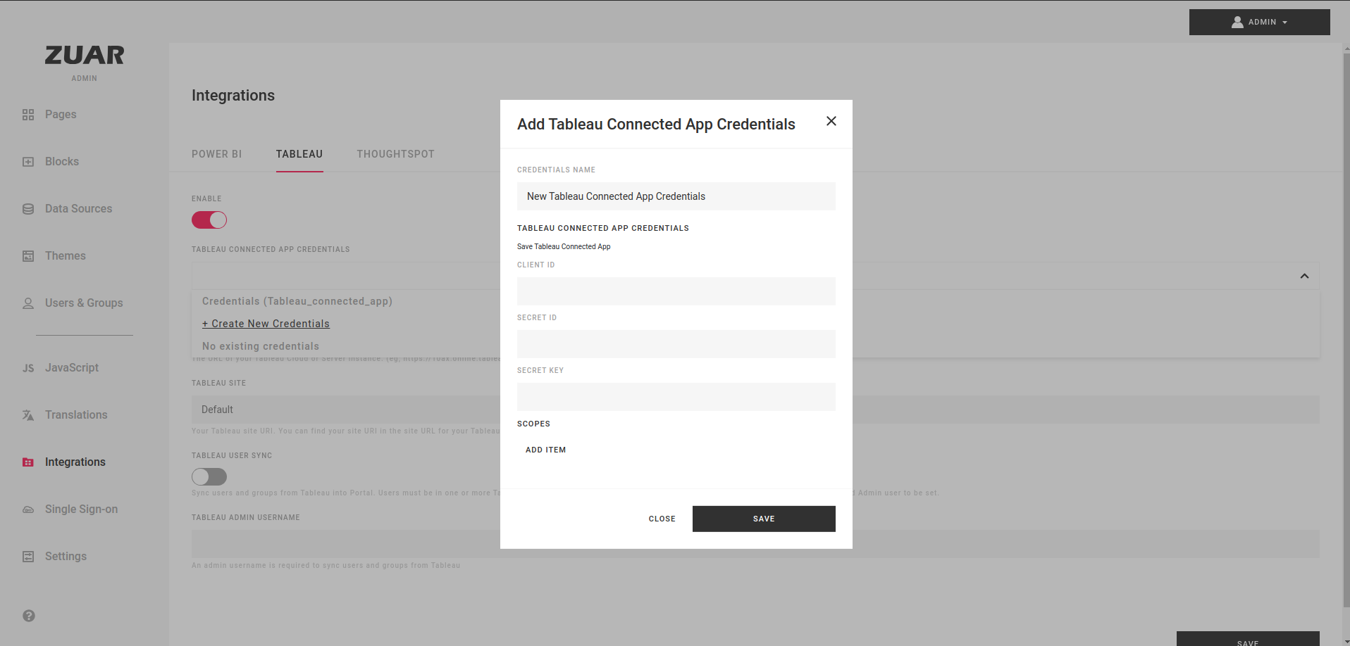 Tableau Integration