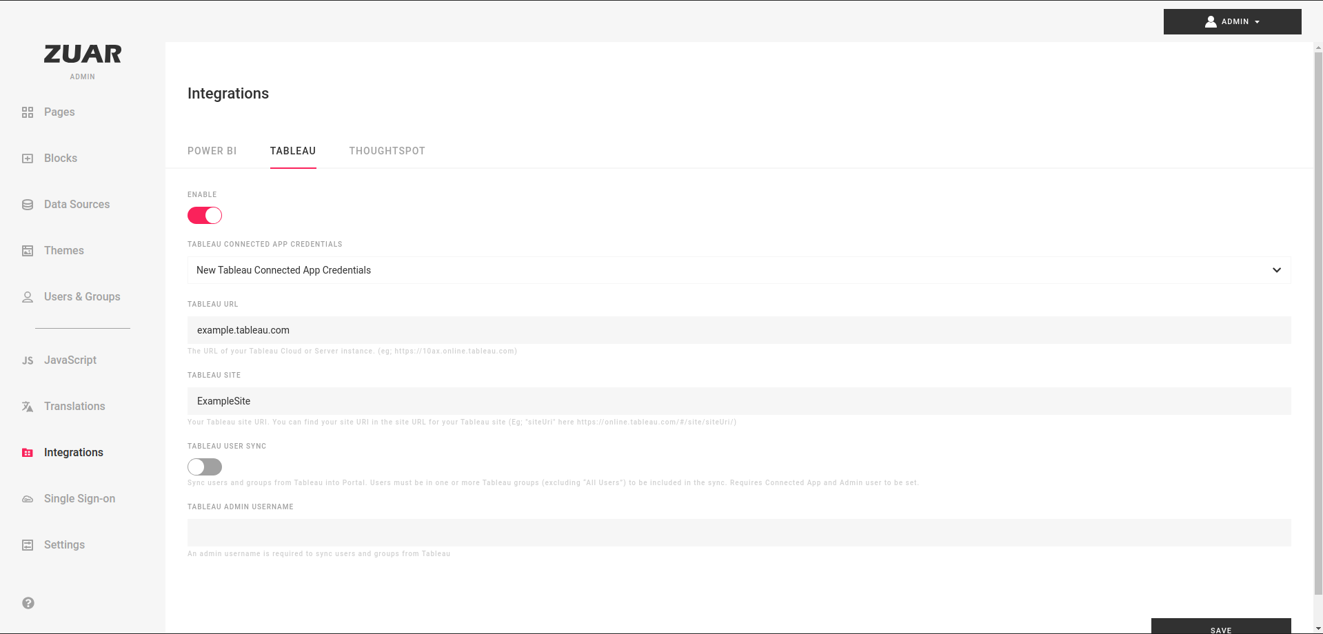 Tableau Integration