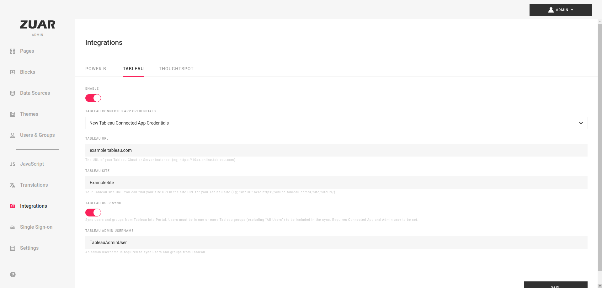 Tableau Integration