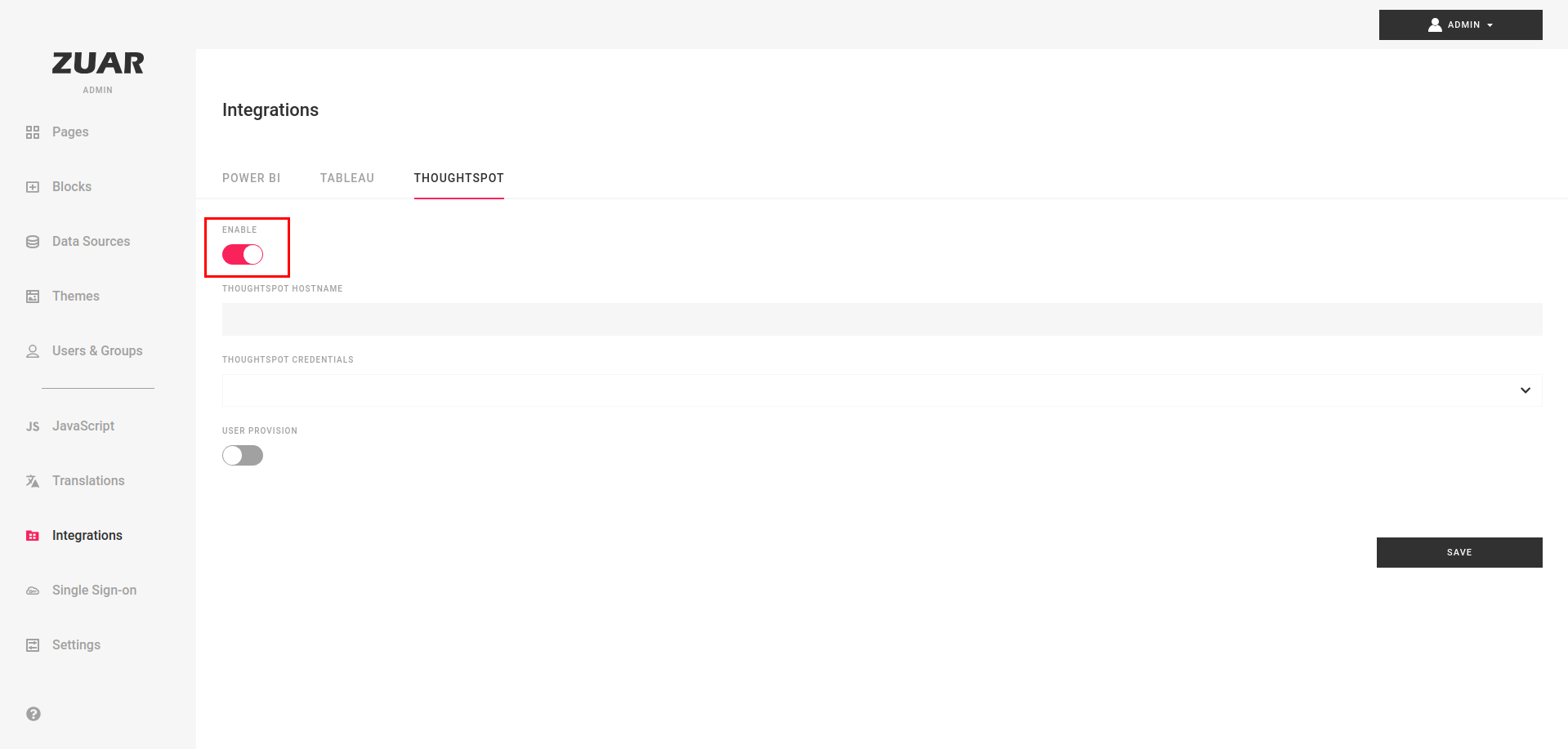 Thoughtspot Integration