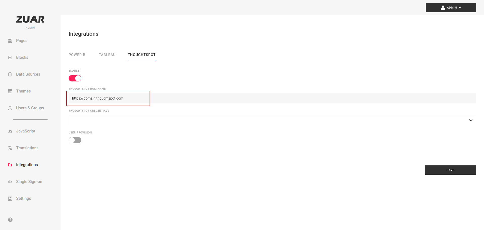 Thoughtspot Integration