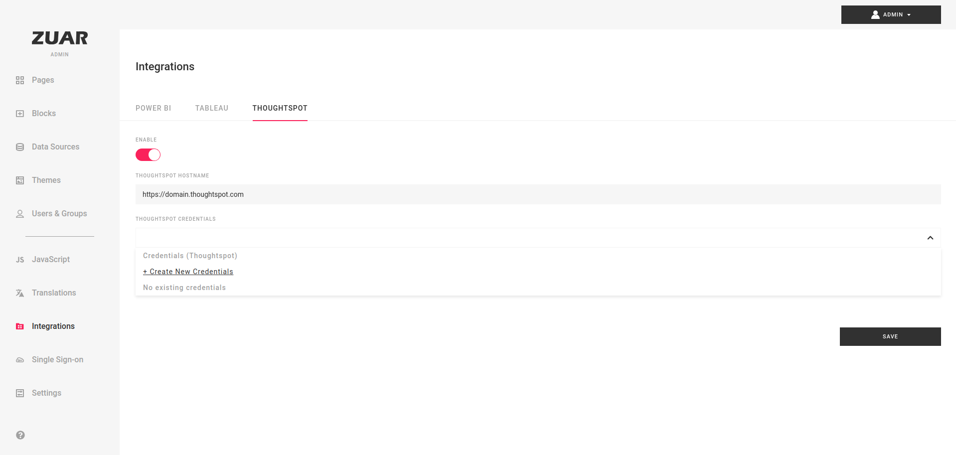Thoughtspot Integration
