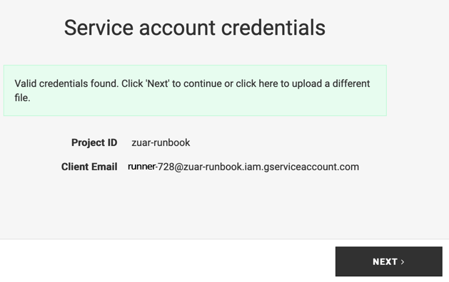 GA Service Account JSON file confirmation