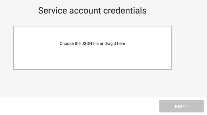 Add GA Service Account credentials JSON file