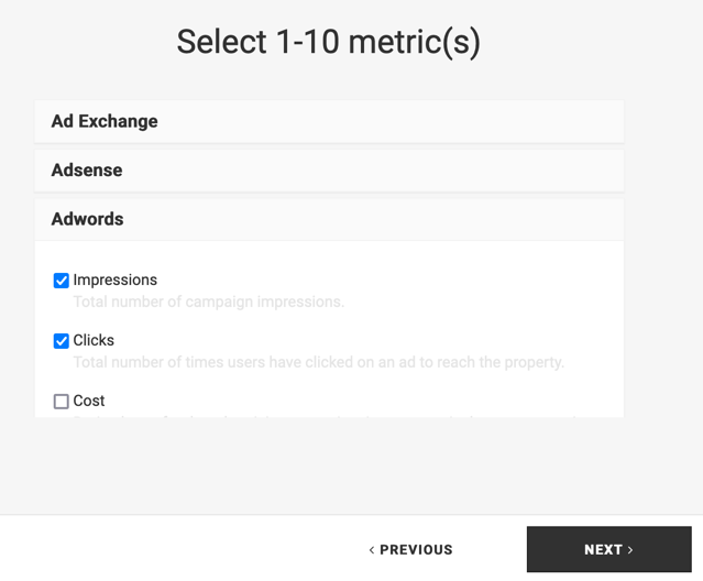 Select metrics