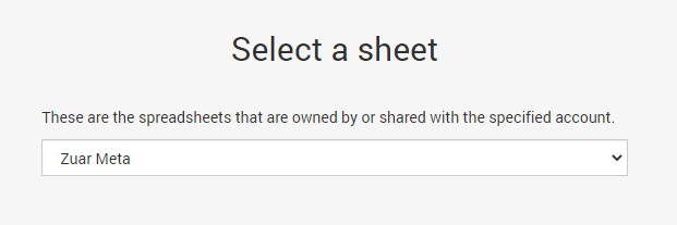 Select Google Sheet