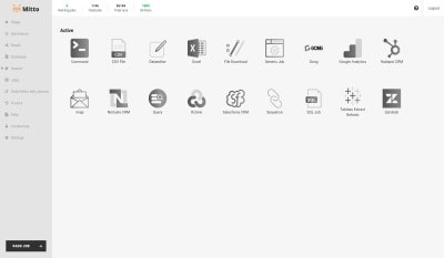Mitto UI for extracting, moving, modeling, transforming, and preparing data for analysis